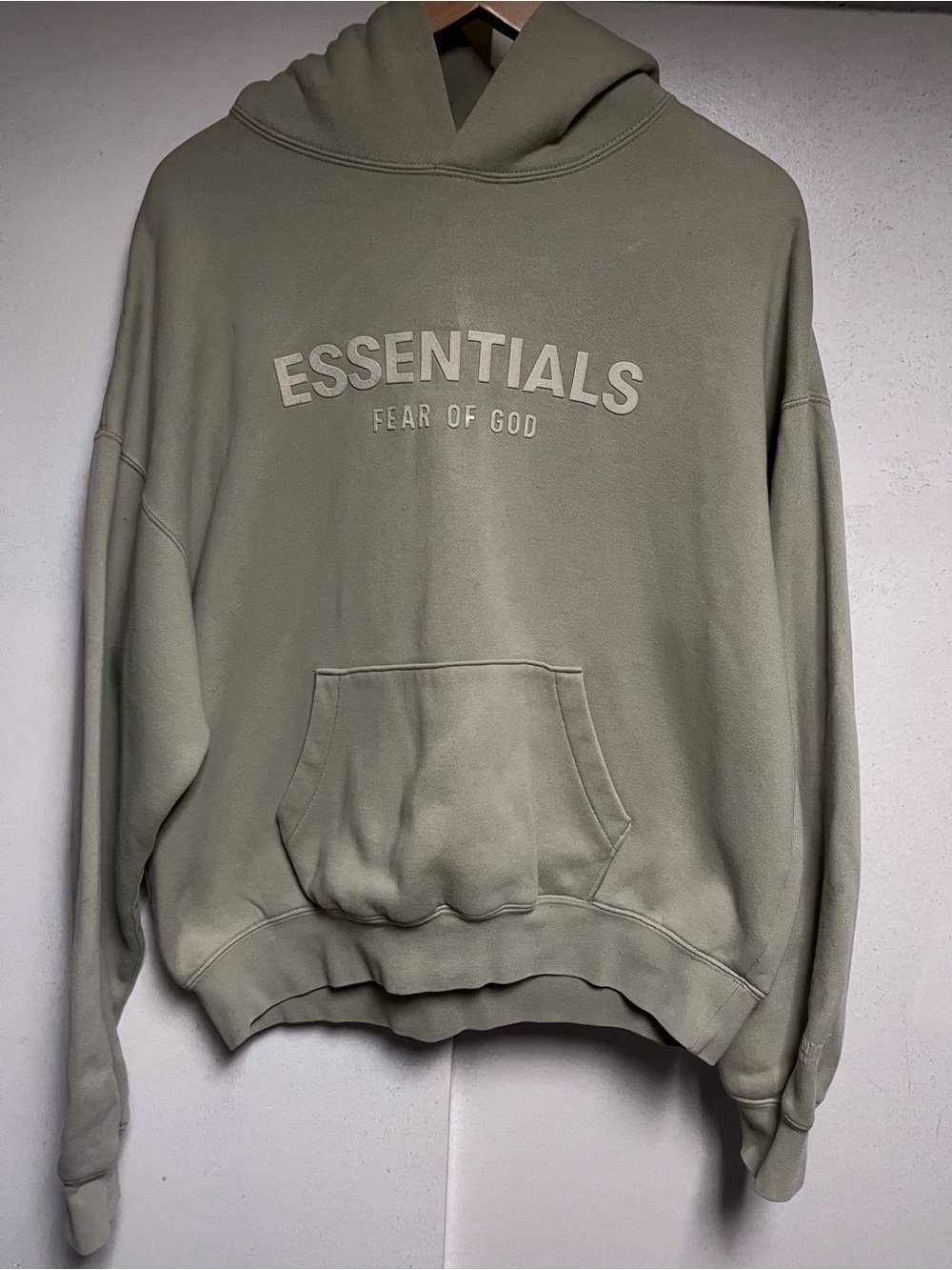 Fear of God Essentials Light Sage Green Hoodie Crewneck